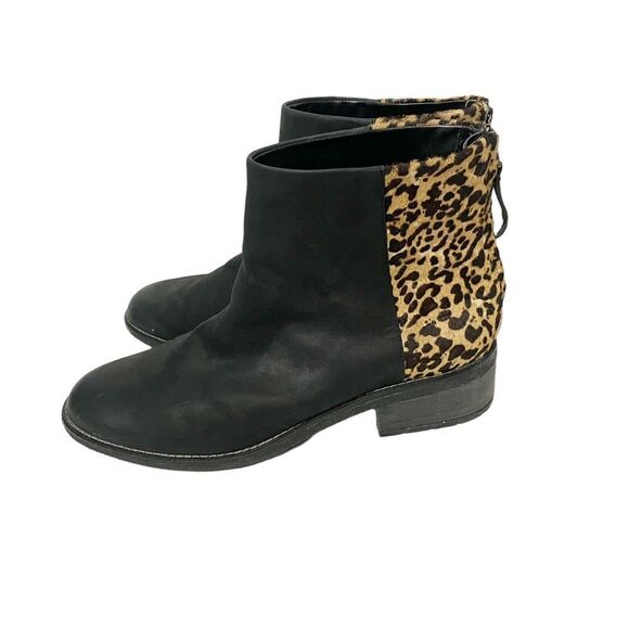 Sperry Maya Belle Black & Animal Leopard Print Chelsea Ankle Boot Size 11 - Picture 5 of 7